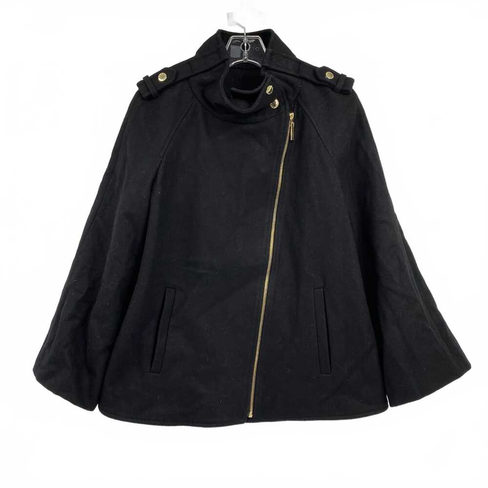 Dana Buchman Black Wool Blend Zip-Up Coat | Women’s Size S